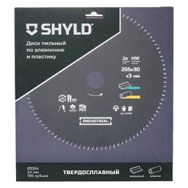 Диск пильный по алюминию и пластику SHYLD 255х30мм 100Т (20680) — Фото 1